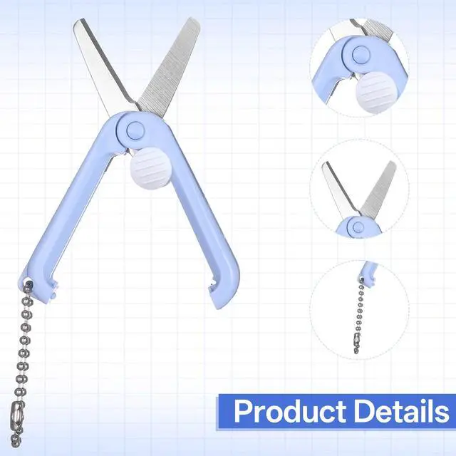 Alt view image 3 of 7 - 4 Pc Keychain Scissor Portable Pocket Scissor with Keychain Small Scissor | Stainless Steel, Safety Foldable, for Home Office, Craft Sewing, Nurse Accessories