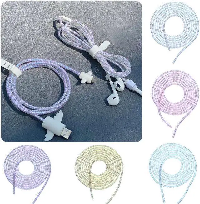 Alt view image 3 of 7 - Cable Protector, Chargers Cable Protector Data Cable Protect Sleeve Charger Cover, Headphone Cable Saver for Phone Earphone USB Data Cable Charger Protector,Cable Sleeves (Laser)
