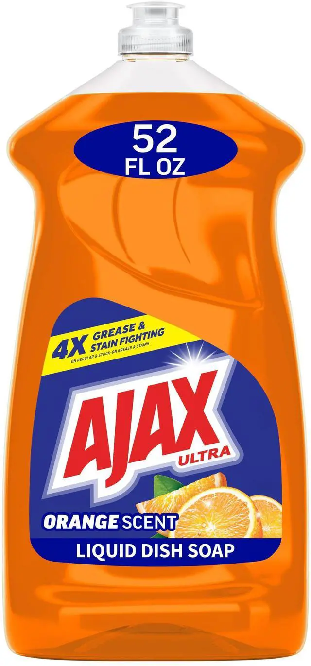 Main image of Ultra Liquid Dish Soap, Triple Action, Orange Scent, 52 fl oz | Dish Detergent, Ajax Dish Soap, Dish Liquid, 4x Grease & Stain Fighting, Deep-Cleaning, Soft on Hands, Dishwashing Detergent