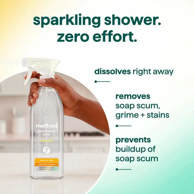 Alt view image 6 of 7 - Daily Shower Cleaner Spray, Ylang Ylang, 28 fl oz | Removes Soap Scum, Grime & Stains, For Use on Showers, Tubs, Tile, Glass & Fixtures, Dissolves Right Away