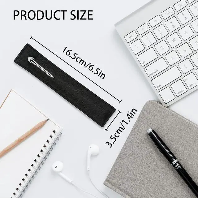 Alt view image 6 of 6 - 3 Pack Leather Pen Pouch Sleeve, Single Fountain Pen Holder Case for Stylus Touch Pen, Ballpoint Pen, Pencils (Black)