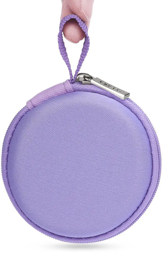 Main image of Mini-Portable Hard Shell Earbuds Case for Apple EarPods Headphones USB-C Wired Ear Buds/Skullcandy Jib Wired Earbuds, Travel Case for Earphones Earplugs (1, Purple)