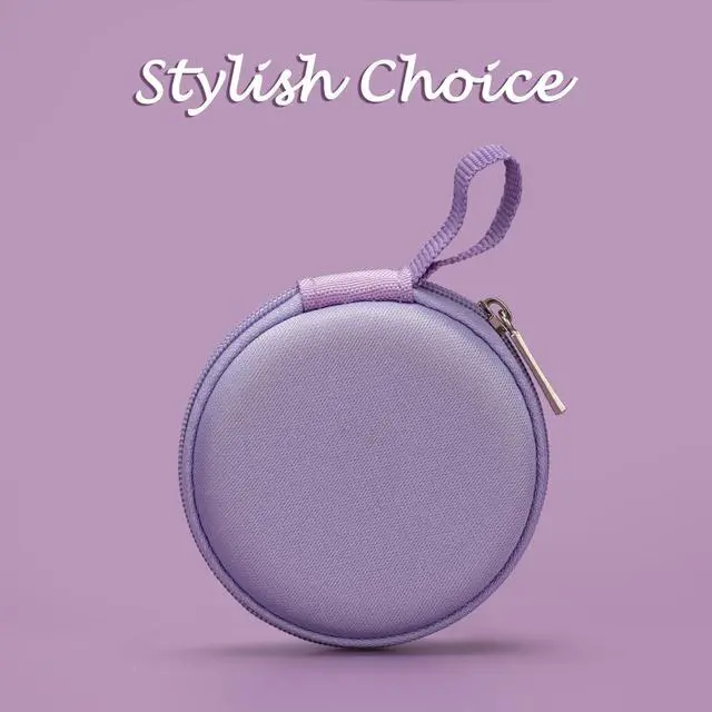 Alt view image 4 of 7 - Mini-Portable Hard Shell Earbuds Case for Apple EarPods Headphones USB-C Wired Ear Buds/Skullcandy Jib Wired Earbuds, Travel Case for Earphones Earplugs (1, Purple)