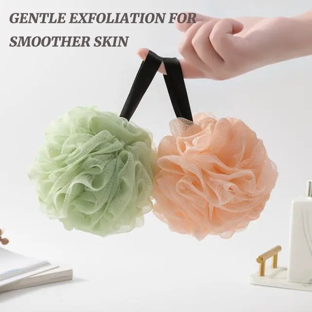 Alt view image 3 of 5 - Sponges for Shower,Exfoliating Cleaning Bath Loofa Body Scrubber Balls for Women Men Washing(1 pcs, Blue)
