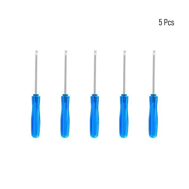 Alt view image 3 of 6 - 5 Pcs Mini Slotted Screwdriver, 2mm Flat Head, 65mm, Blue | 2.56" Total Length, Handle, Non-magnetic for Watch Eyeglasses Electronics Toy Repair