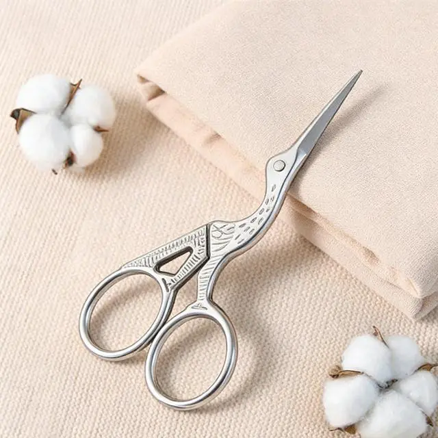 Alt view image 2 of 7 - Small Sewing Scissors,Sharp Embroidery Scissors,Mini Scissors All Purpose | 3.7 Inch Stainless Steel Crane-Shaped Craft Scissors for Needlework Quilting and Thread Cutting