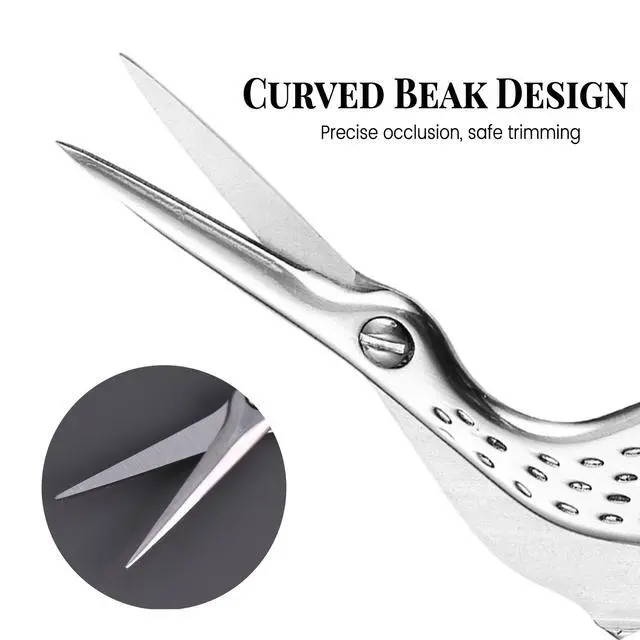 Alt view image 4 of 7 - Small Sewing Scissors,Sharp Embroidery Scissors,Mini Scissors All Purpose | 3.7 Inch Stainless Steel Crane-Shaped Craft Scissors for Needlework Quilting and Thread Cutting