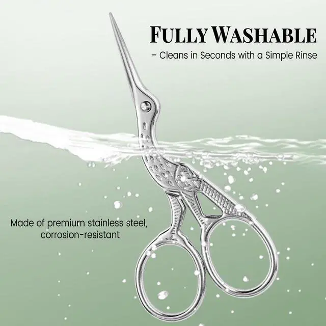 Alt view image 6 of 7 - Small Sewing Scissors,Sharp Embroidery Scissors,Mini Scissors All Purpose | 3.7 Inch Stainless Steel Crane-Shaped Craft Scissors for Needlework Quilting and Thread Cutting