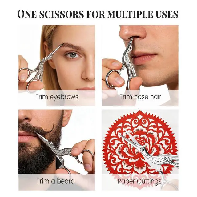 Alt view image 7 of 7 - Small Sewing Scissors,Sharp Embroidery Scissors,Mini Scissors All Purpose | 3.7 Inch Stainless Steel Crane-Shaped Craft Scissors for Needlework Quilting and Thread Cutting