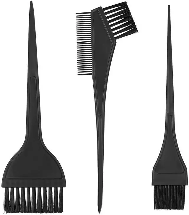 Main image of 3 Pcs Hair Coloring Brushes, Hair Dye Brushes Tool Set, Double-sided Combs Brushe Set for DIY Hairs Coloring Dyeing Salon Brushe - Black