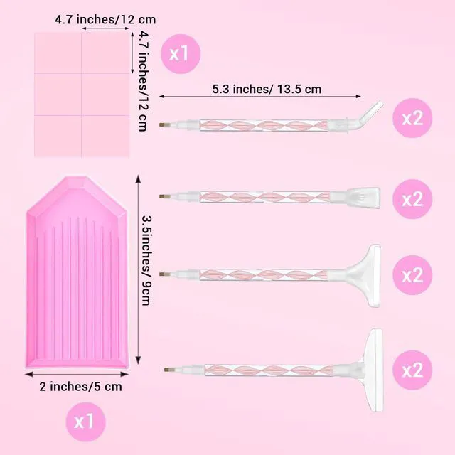 Alt view image 2 of 7 - Rhinestone Pickup Tool Set: 2 Pcs Rhinestone Picker Handles Dual-Ended Rhinestones Applicator Dotting Tool Pen Shiny Diamond Dot Drill Pen for DIY Home Nail Salon