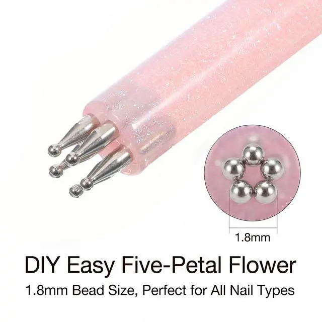 Alt view image 7 of 7 - 4 Pcs 5 Petal Flower Nail Dotting Pen Dotting Tool for Nail Art One Stroke Flower Design Tool Flowers Design Tools Fine Tip Rhinestone Pickers for Beginner Enthusiast Paint Sculpting DIY Salon Tracing