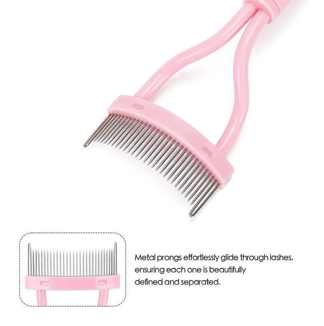 Alt view image 3 of 7 - 2 Pcs Eyelash Separator Tool Mascara Brushes Eyelash Comb Separator Definer Lash Comb for Combing, Separating Lashes - Light Pink