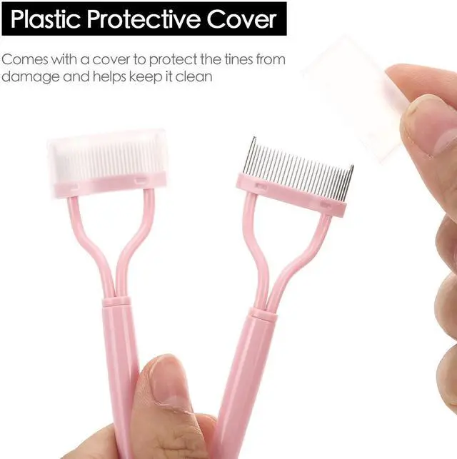 Alt view image 4 of 7 - 2 Pcs Eyelash Separator Tool Mascara Brushes Eyelash Comb Separator Definer Lash Comb for Combing, Separating Lashes - Light Pink
