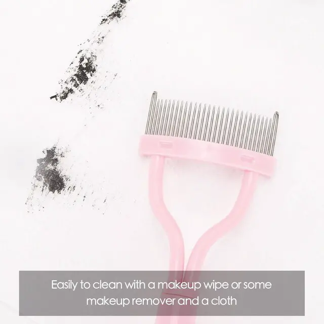 Alt view image 5 of 7 - 2 Pcs Eyelash Separator Tool Mascara Brushes Eyelash Comb Separator Definer Lash Comb for Combing, Separating Lashes - Light Pink