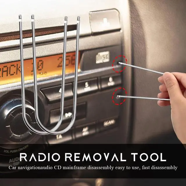 Alt view image 4 of 6 - 2 PCS Car Radio Removal Tool, U-Shaped Automotive Radio Disassembly Pry Tool Kit, Stainless Steel Stereo CD DVD Host Release Removal Tool for Most Vehicles, Car Accessories