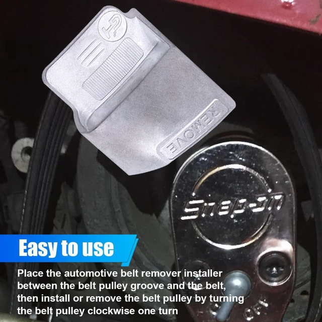 Alt view image 4 of 6 - 2PCS Stretch Belt Mate Kit (Metal) | Metal Auxiliary Pulley Belt Installer Tool for Timing Belt, Serpentine Stretch Belts Remover Tool for Most Car Cart Belts