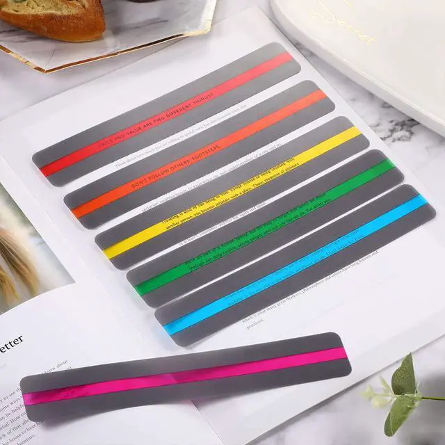 Alt view image 7 of 7 - 6 Pcs Guided Reading Strips Colored Highlight Strip for Dyslexia | Overlays Reading Bookmark, Reading Tracker, Dyslexia Reading Tools, Line Readers, Students Children Teacher Supplies