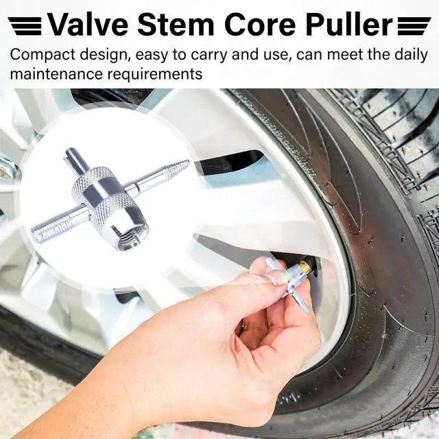 Alt view image 2 of 7 - 2 PCS 4-Way Tire Valve Stem Removal Tool, 4-in-1 Valve Core Removal Tool | Multifunctional Tire Valve Tool, Valve Stem Core Puller for Car Motorcycle Bicycle Tire Repair Replace