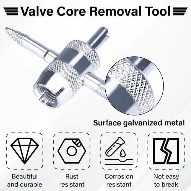 Alt view image 4 of 7 - 2 PCS 4-Way Tire Valve Stem Removal Tool, 4-in-1 Valve Core Removal Tool | Multifunctional Tire Valve Tool, Valve Stem Core Puller for Car Motorcycle Bicycle Tire Repair Replace