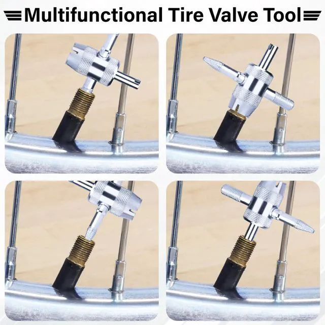 Alt view image 6 of 7 - 2 PCS 4-Way Tire Valve Stem Removal Tool, 4-in-1 Valve Core Removal Tool | Multifunctional Tire Valve Tool, Valve Stem Core Puller for Car Motorcycle Bicycle Tire Repair Replace