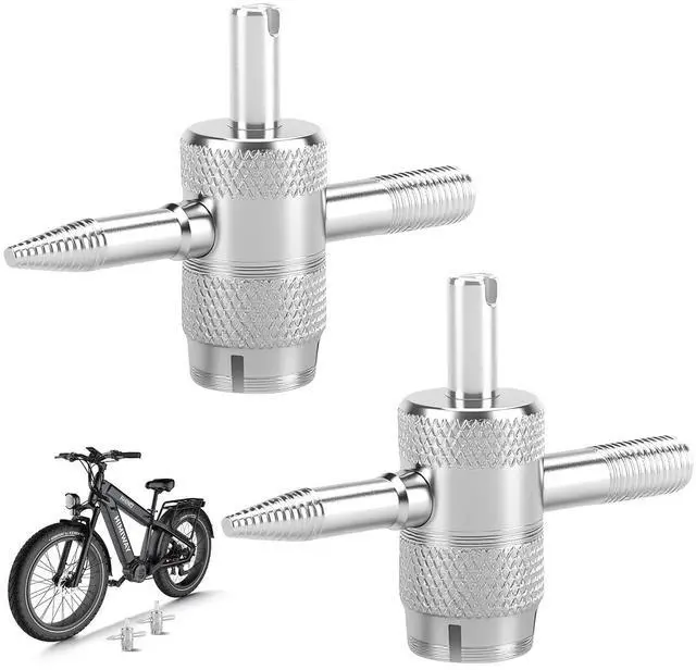 Main image of 2PCS 4-Way Valve Core Tool,Tire Valve Stem Tool,4-in-1 Universal Valve Wrench,Multifunctional 4 Way Valve Stem Installer Tire Repair Tool for Car Bicycle Bike Motorcycle