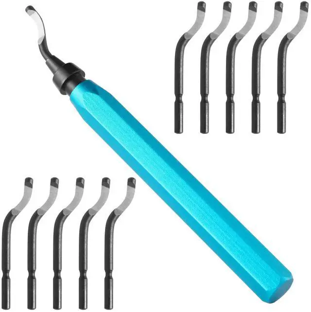 Main image of Deburring Tool Set with 11pcs High Speed Steel Swivel Blades, Deburring Tool 3D Printing Burr Removal Blades, Deburring Tools for Metal, Resin, PVC Pipes, Copper, Plastic, Aluminum