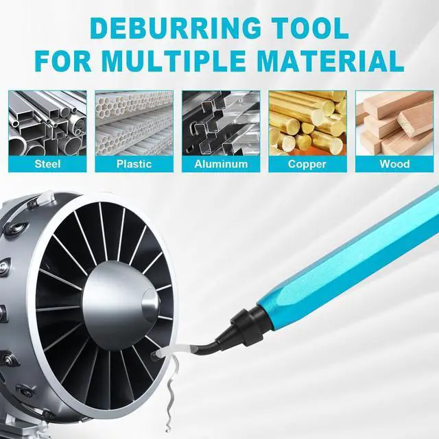 Alt view image 5 of 7 - Deburring Tool Set with 11pcs High Speed Steel Swivel Blades, Deburring Tool 3D Printing Burr Removal Blades, Deburring Tools for Metal, Resin, PVC Pipes, Copper, Plastic, Aluminum