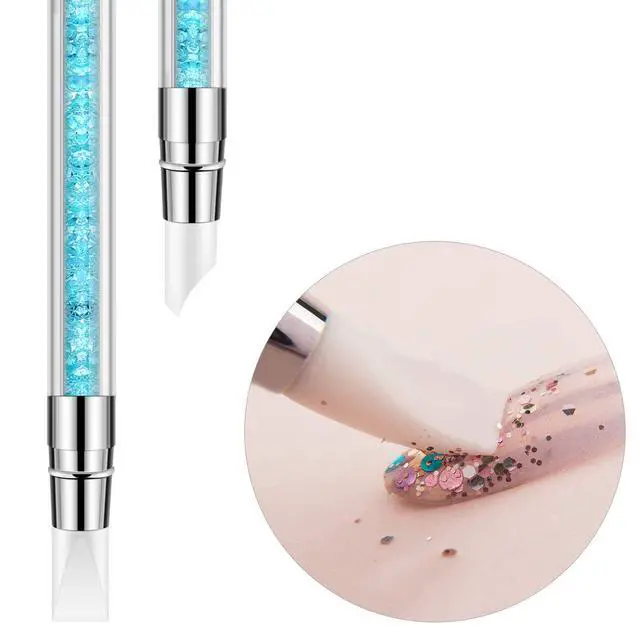 Alt view image 3 of 7 - 5 Pcs Silicone Nail Tools Dual Tipped Nail Art Sculpture Pen Rhinestone Nail Polish Carving Pen Rubber Tip Nail Brushes