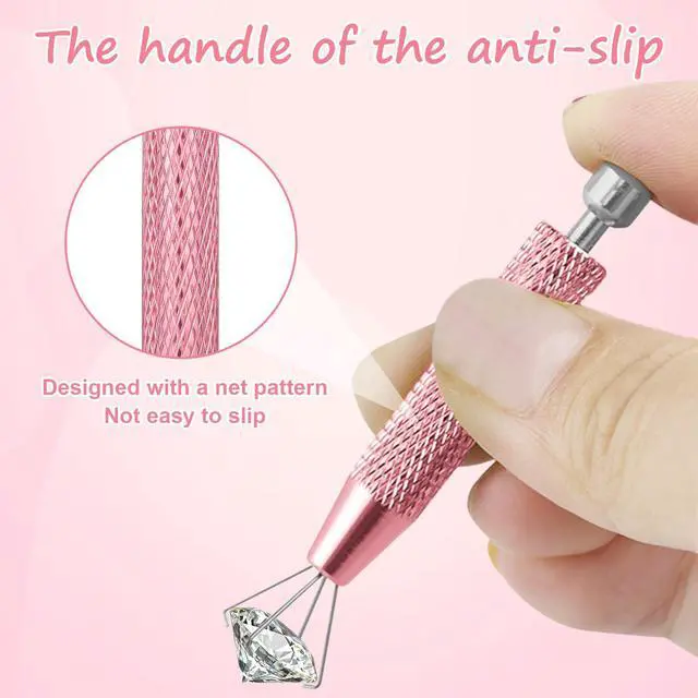 Alt view image 3 of 7 - 2 PCS Piercing Ball Grabber Tool Set,4 Claw Diamond Tweezers for Easy Jewelry Changing,Piercing Removal Tool,Stainless Steel Gem Pickup Tool for Septum, Earrings,Small Parts,Pink