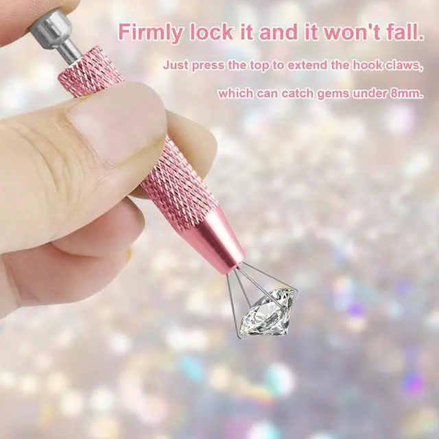 Alt view image 4 of 7 - 2 PCS Piercing Ball Grabber Tool Set,4 Claw Diamond Tweezers for Easy Jewelry Changing,Piercing Removal Tool,Stainless Steel Gem Pickup Tool for Septum, Earrings,Small Parts,Pink