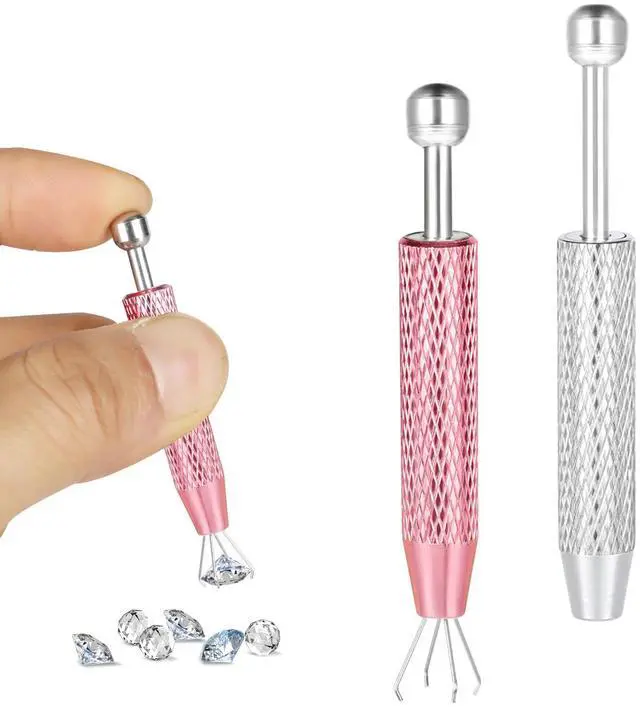 Main image of 2 Pack Piercing Ball Grabber Tool, Stainless Steel Piercing Removal Tool | Piercing Tool For Changing Jewelry, Piercing Kit for Earring Nose Ring, 4 Prongs Gem Picker Tool, Flat-back Earring Tool