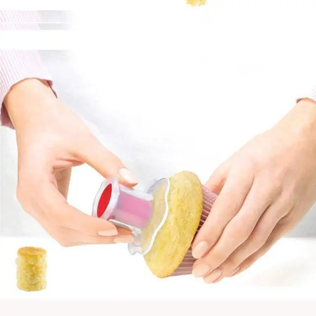 Alt view image 5 of 7 - 2pcs Cupcake Tools Muffin Cake Pastry Model Plunger Cutter Decorating Plastic Cake Digging Holes Device Filling - Cupcake Hole Punch