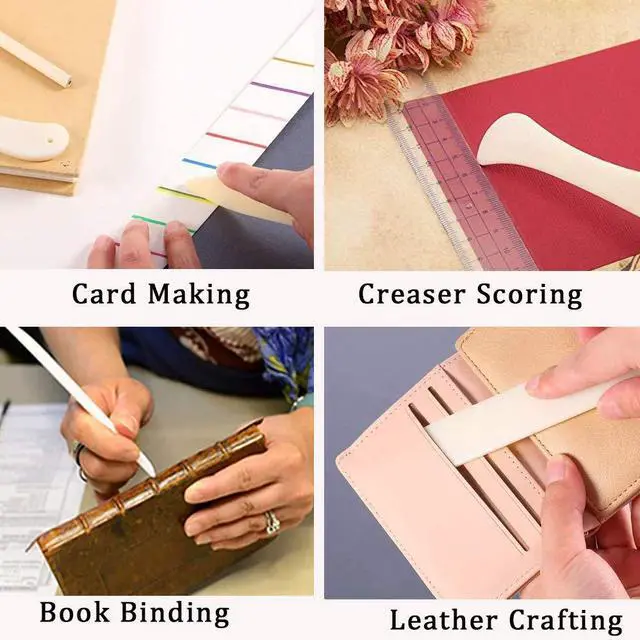 Alt view image 6 of 6 - Folder Paper Creaser Set Folding Scoring Burnishing Crafting Scoring Tool for Card Making Leather Cards DIY Handmade Burnishing Bookbinding