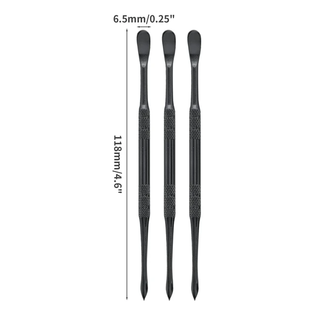 Alt view image 5 of 7 - 3PCS Wax Carving Tools, Black | Stainless Steel, Double-Headed, Sculpting Tool Spoon, Carving Tool Kit