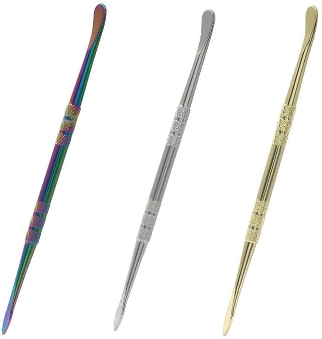 Alt view image 5 of 5 - 3 Pack Stainless Steel Wax Carving Tools, Golden/Silver/Rainbow | Double-Headed Sculpting Spoon, Modeling Tool Set, For Carving/Modeling