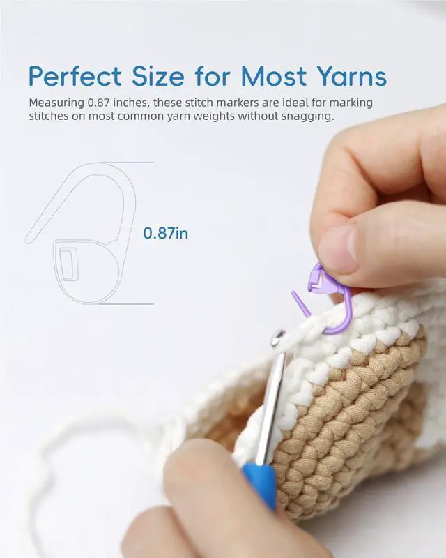 Alt view image 2 of 7 - 100PCS Crochet Stitch Markers by Flickzo Locking Stitch Markers with Storage Case, Plastic Safety Pins for Knitting & Crochet, Colorful Yarn Accessories for Crochet Tools & Supplies