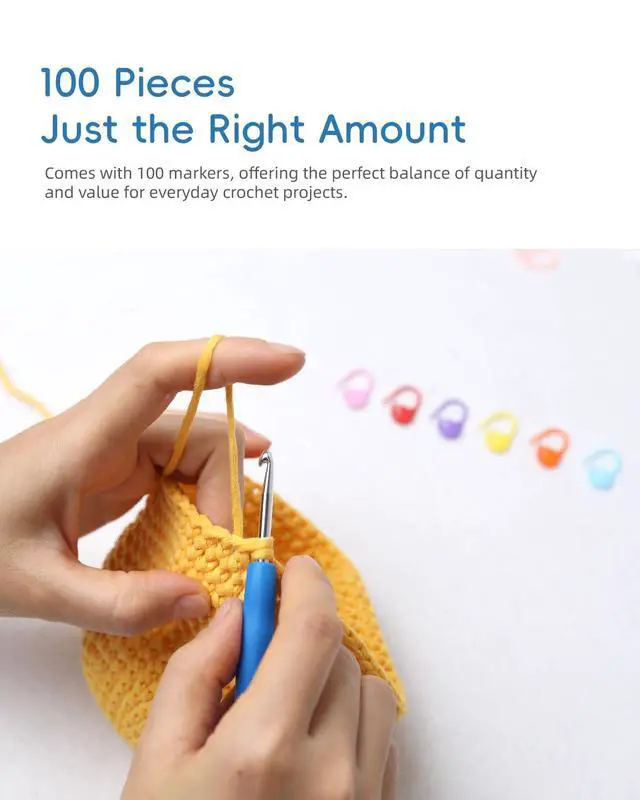 Alt view image 5 of 7 - 100PCS Crochet Stitch Markers by Flickzo Locking Stitch Markers with Storage Case, Plastic Safety Pins for Knitting & Crochet, Colorful Yarn Accessories for Crochet Tools & Supplies
