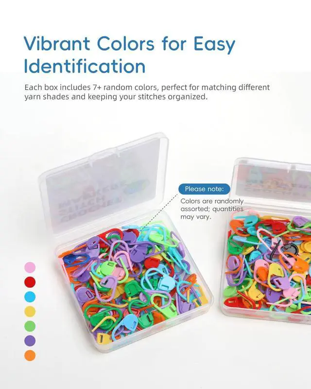 Alt view image 3 of 7 - 100PCS Crochet Stitch Markers by Flickzo Locking Stitch Markers with Storage Case, Plastic Safety Pins for Knitting & Crochet, Colorful Yarn Accessories for Crochet Tools & Supplies