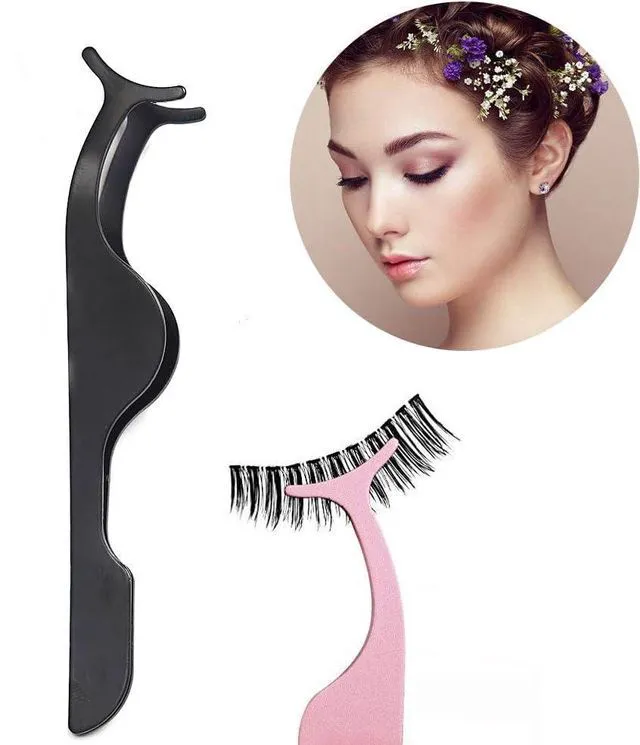 Alt view image 2 of 7 - Eyelash Applicator Tool Eyelash Tweezers for Strip Lashes | 3PCS Stainless Steel Lash Extension Applicator Nipper Easy Apply & Remove Lashes Makeup Tools (Black, Rose Gold,Rainbow)