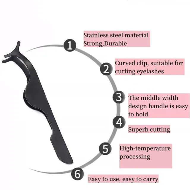 Alt view image 4 of 7 - Eyelash Applicator Tool Eyelash Tweezers for Strip Lashes | 3PCS Stainless Steel Lash Extension Applicator Nipper Easy Apply & Remove Lashes Makeup Tools (Black, Rose Gold,Rainbow)