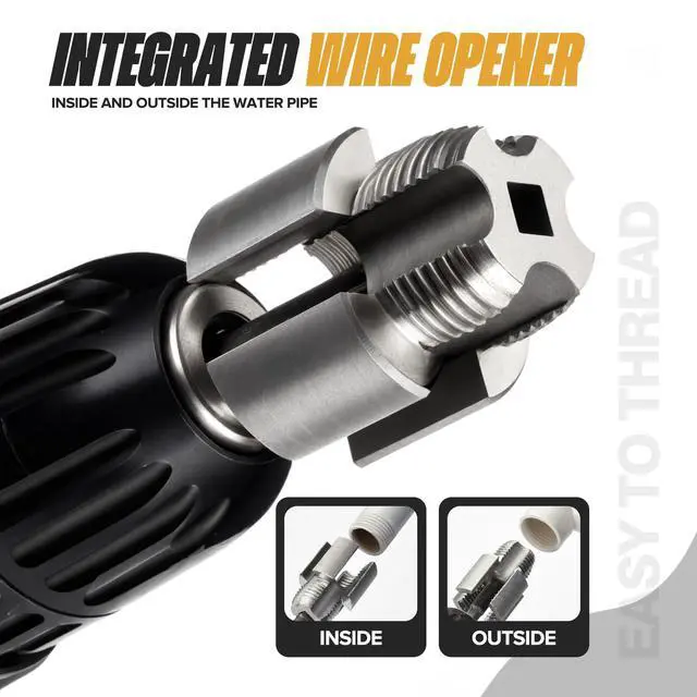 Alt view image 3 of 7 - 2Pcs Integrated Internal & External PVC Pipe Threading Tool Set | 1/2" (DN15) 3/4" (DN20) Pipe Sizes Rethreading Tool, Compatible Most Types of Electric Drills PVC Pipe Threader Kit