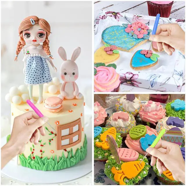 Alt view image 7 of 7 - 6 Pieces Cookie Scribe Tool Sugar Stir Needle Scriber Needle Cookie Decorating Tools, DIY Baking Pin Whisk Stainless Steel Needle Biscuit Icing Pin