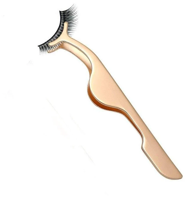 Main image of False Eyelashes Applicator Tool Eyelash Extension Tweezers Remover Clip Tweezers Nipper (Golden)