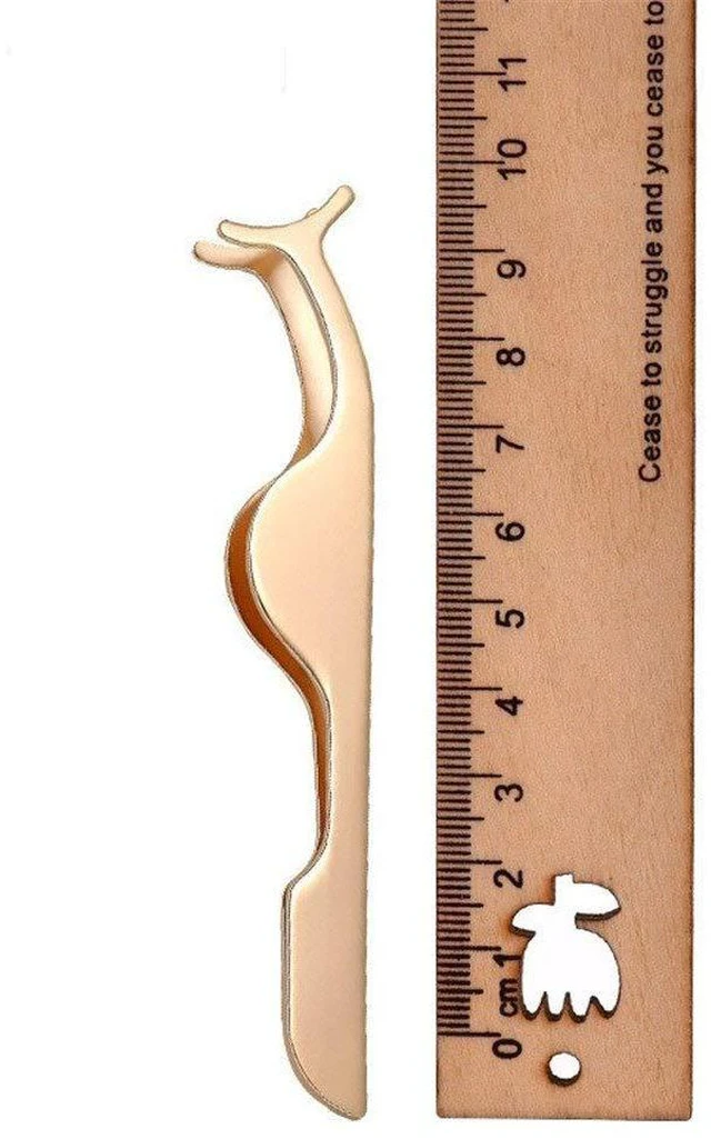 Alt view image 3 of 5 - False Eyelashes Applicator Tool Eyelash Extension Tweezers Remover Clip Tweezers Nipper (Golden)