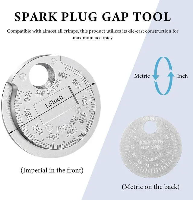 Alt view image 2 of 6 - NYTKL Spark Plug Measuring Tool, Wire Spark Plug Gap Gauge Scaled from 0.020 to 0.100 Inch, Universal Zinc Alloy Spark Plug Adjustment Tools Gapper Gauge, Car Accessories (1PCS)