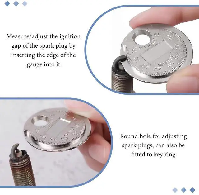 Alt view image 3 of 6 - NYTKL Spark Plug Measuring Tool, Wire Spark Plug Gap Gauge Scaled from 0.020 to 0.100 Inch, Universal Zinc Alloy Spark Plug Adjustment Tools Gapper Gauge, Car Accessories (1PCS)