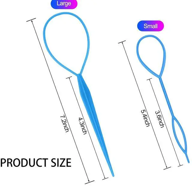 Alt view image 2 of 7 - Hair Tail Tools, Hair Loop Styling Tool French Braiding Hair Tool | ZTRHYOO 6pcs Hair Braid Accessories Ponytail Maker for Women Girls, Ponytail Hair Pull Through Tool (2pink+2blue+2purple)