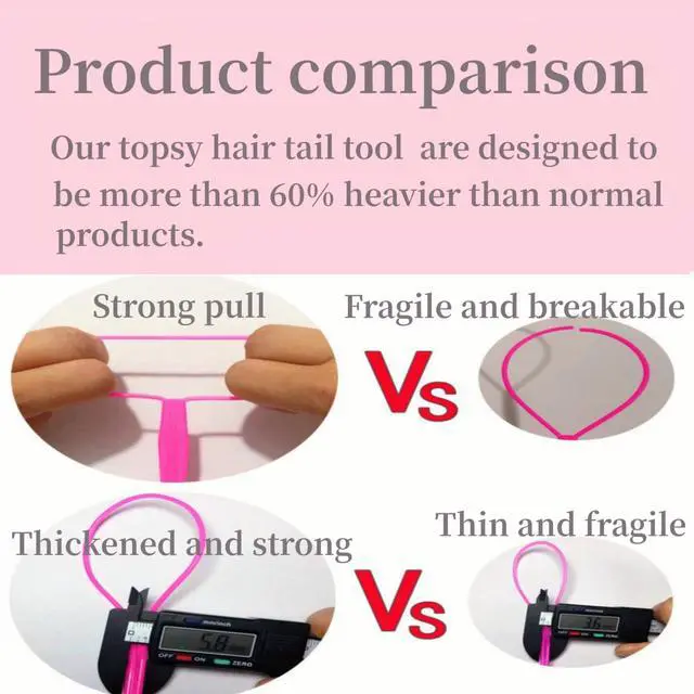 Alt view image 5 of 7 - Topsy Tail Hair Tool Set - 6pcs Loop Styling Tool, Ponytail Pull Through, Two Sizes, 3 Colors (Pink/Purple/Blue) for Women, Girls & Kids