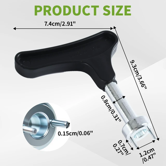 Alt view image 2 of 7 - Golf Spike Wrench Zinc Alloy Golf Spike Tool with Ergonomic Handle Universal Spike Shoes Replacement Tool for Spike Shoes